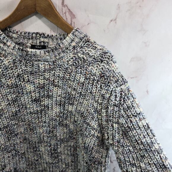 Rails Sweater Womens Small Black Gray Marled Lux Kaleidoscope Crew Neck Wool - Picture 11 of 12